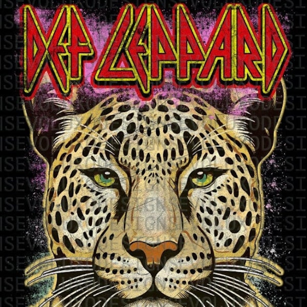 Def Leppard Love Bites Digital Sublimation DTF DTG Print PNG File Rock Band 80s T Shirt Leopard Distressed Print Fan Art