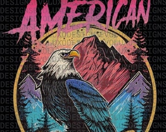 American Spirit Eagle PNG File: Patriotic T-Shirt Design (Digital Download)