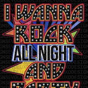 I Wanna Rock kiss inspiration rock band rock n roll lover music party tee  Digital Sublimation DTF DTG Print PNG File Rock T Shirt