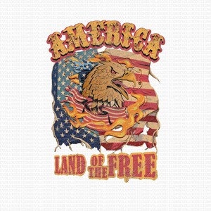 America Land of the Free PNG – Vintage Eagle Patriotic Shirt Design