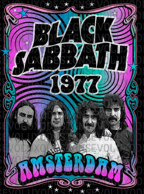Black Sabbath Psychedelic Digital Sublimation DTF DTG Print