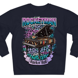 Elton John – T-shirt Ufficiale Uomo Rocketman Portrait Circle, Nera, In Cotone Morbido, Girocollo, Maniche Corte, Taglie S-XXL - 3