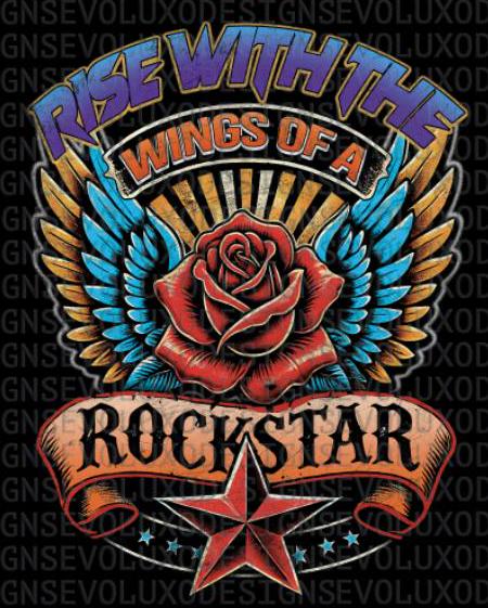 Rockstar Wings Cropped Tee - Charcoal main image 1