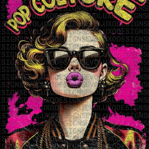 Pop Culture pink color 90s vintage retro blondie style Digital Sublimation DTF DTG Print PNG File Rock T Shirt Madonna