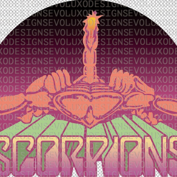 Scorpions Logo Digital Sublimation DTF DTG Print PNG File Rock Band 80s 70s T Shirt Design