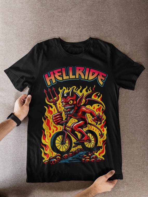 Hellride Devil Biker Art – Vintage Demon Cycling PNG - Etsy