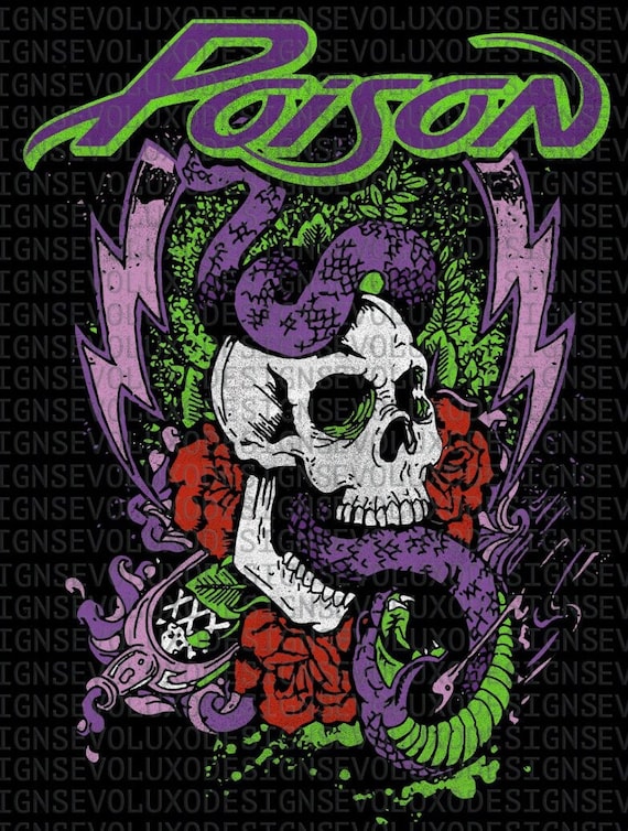 Poison Logo Digital Sublimation DTF DTG Print SVG File Rock Band 80s T Shirt