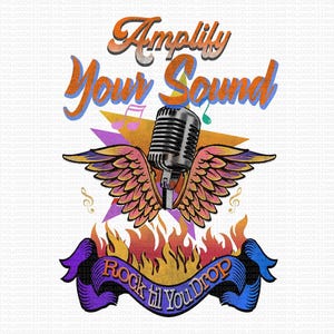 Microfone vintage de rock (PNG)