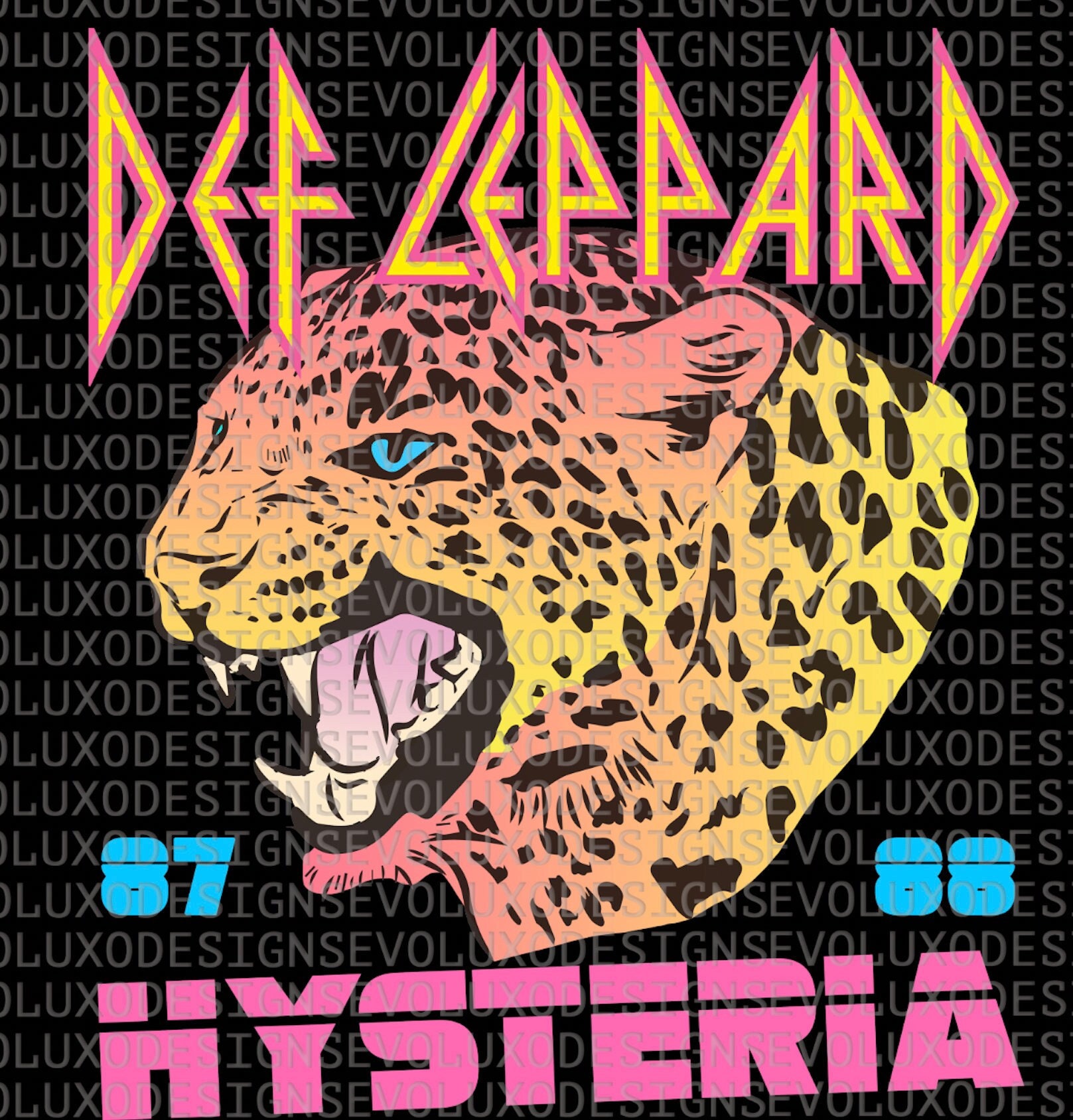 Def Leppard Hysteria 80s Rock Band PNG File (digital
