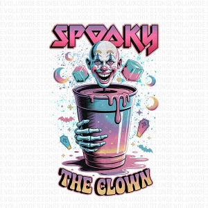 Payaso espeluznante PNG: Arte de sublimación de Halloween espeluznante (Descarga digital)