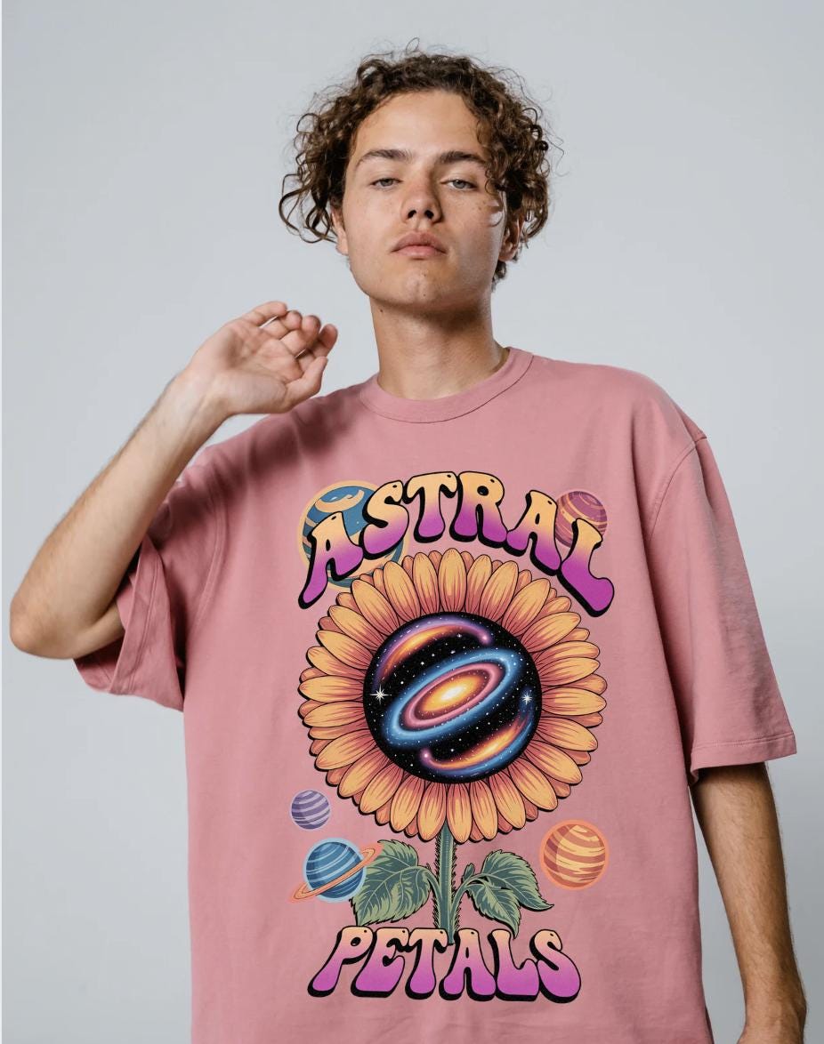 Fiore psichedelico groovy PNG: arte cosmica retrò (download