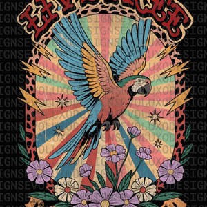 Loro bohemio PNG: Arte de moda tropical (Descarga digital)