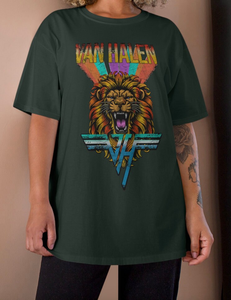 VAN HALEN Lyon Distressed Pattern T Shirt Logo Design PNG