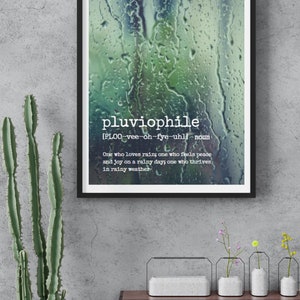 Pluviophile Definition Print (Versión 1) / Tamaño A4 / Rain Lover / Digital Art / Imprimible