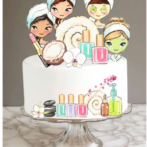 Pamper Party Cake Topper, Printable Pamper Birthday Party, Printable Spa Party Topper, Pamper Party, Instant Download