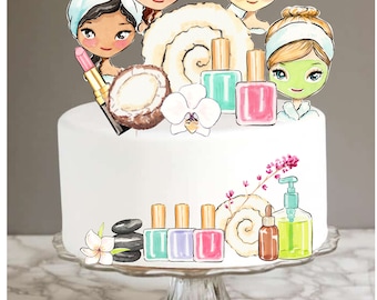 Pamper Party Cake Topper, Printable Pamper Birthday Party, Printable Spa Party Topper, Pamper Party, Instant Download