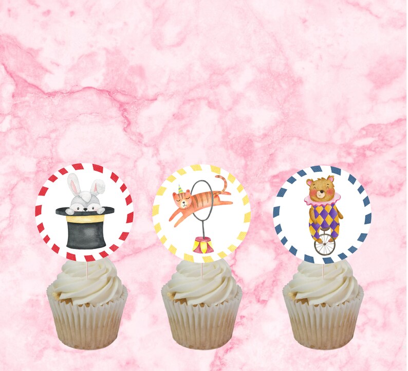 Circus Cupcake Toppers Instant Download Circus Printable - Etsy