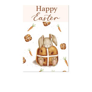 DIGITALE Osterkekskarte zum Ausdrucken, Klappkarte, 10,5x14cm, gefaltet | Sofortdownload | Cookie Favor | Ostern Geschenk Karte | Ostertüte Topper