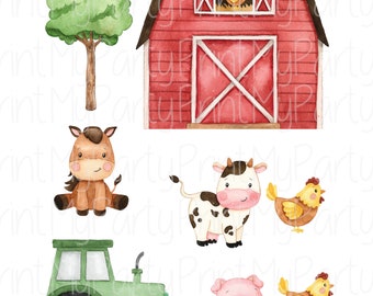 Green Tractor Farm Cake Topper,  Instant Download