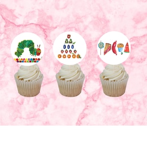 Hungry Caterpillar cupcake toppers Instant Download, printable toppers, Hungry Caterpillar Party Printable,