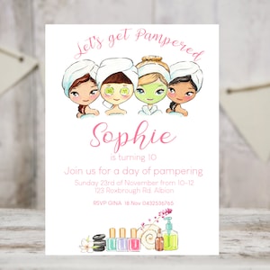 Pamper Party Invitation, Spa Birthday, Spa party Birthday Invitation, Pamper Party, INSTANT DOWNLOAD