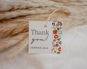 Modern Pizza Party Favor Kid Pizza Birthday Favor Tag Printable Pizza Making Thank You Tags Editable Digital Template Instant Download