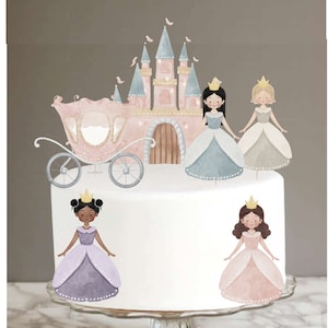 Prinzessin Cake Topper, Cake Topper, Geburtstagsparty, druckbare Prinzessin Cake Topper, Instant Download