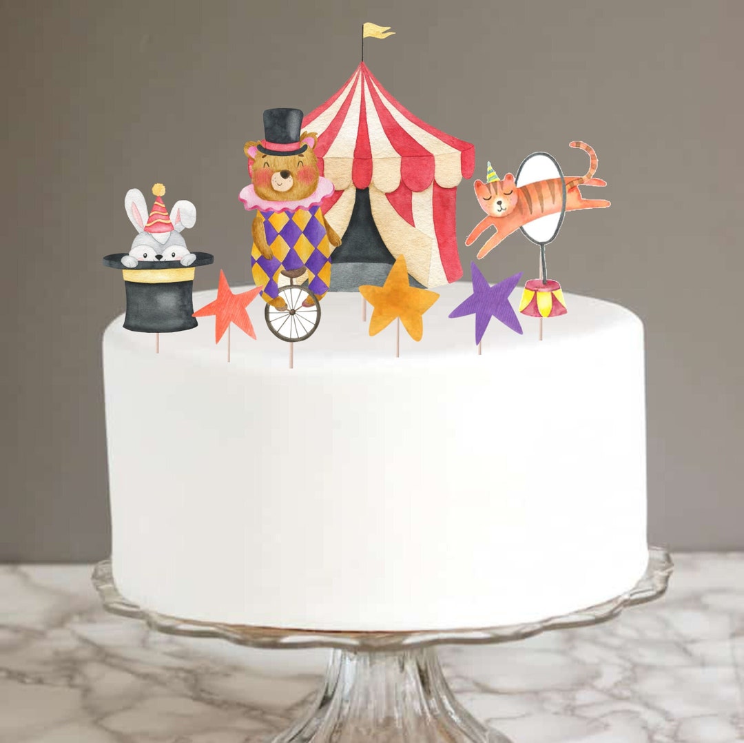 Circus Cake Topper, Circus Birthday Party, Printable Circus Topper ...