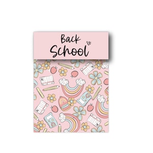 DIGITALE Back to School druckbare Folding Top Cookie Karte | 10,5x14cm (gefaltet) | Sofortdownload | Bearbeitbar | Cookie Favor | Cookie Backer