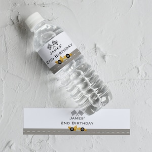 Race Car Water Bottle Label, Printable Race Car Water Label, Two Fast Water Bottle Label, Editable Water Label, INSTANT DOWNLOAD