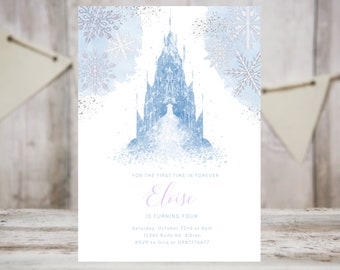 Frozen Birthday Invitation Ice Castle Frozen Castle Princess Girl Birthday Invitation Editable Digital Template INSTANT DOWNLOAD