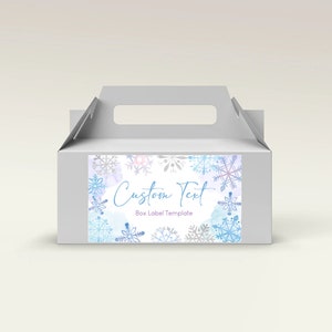 Modern Winter Birthday Favor Label, Ice Queen Favor Box Label, Frozen Birthday Labels, Winter Princess, Editable Template, INSTANT DOWNLOAD