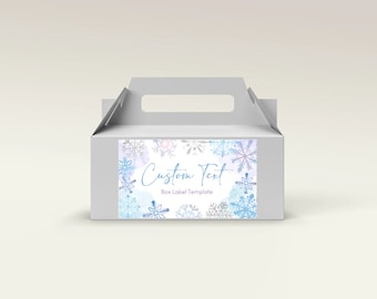 Modern Winter Birthday Favor Label, Ice Queen Favor Box Label, Frozen Birthday Labels, Winter Princess, Editable Template, INSTANT DOWNLOAD
