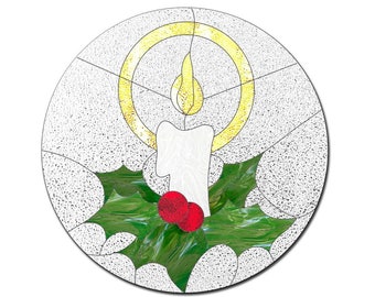 Stained glass christmas suncatcher pattern, Stain glass christmas candle pattern, Stained glass christmas ornaments pattern