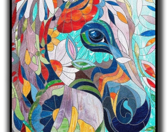 Stained glass horse pattern to download PDF, Colorful stain glass horse window panel pattern, Stained glass animal pattern