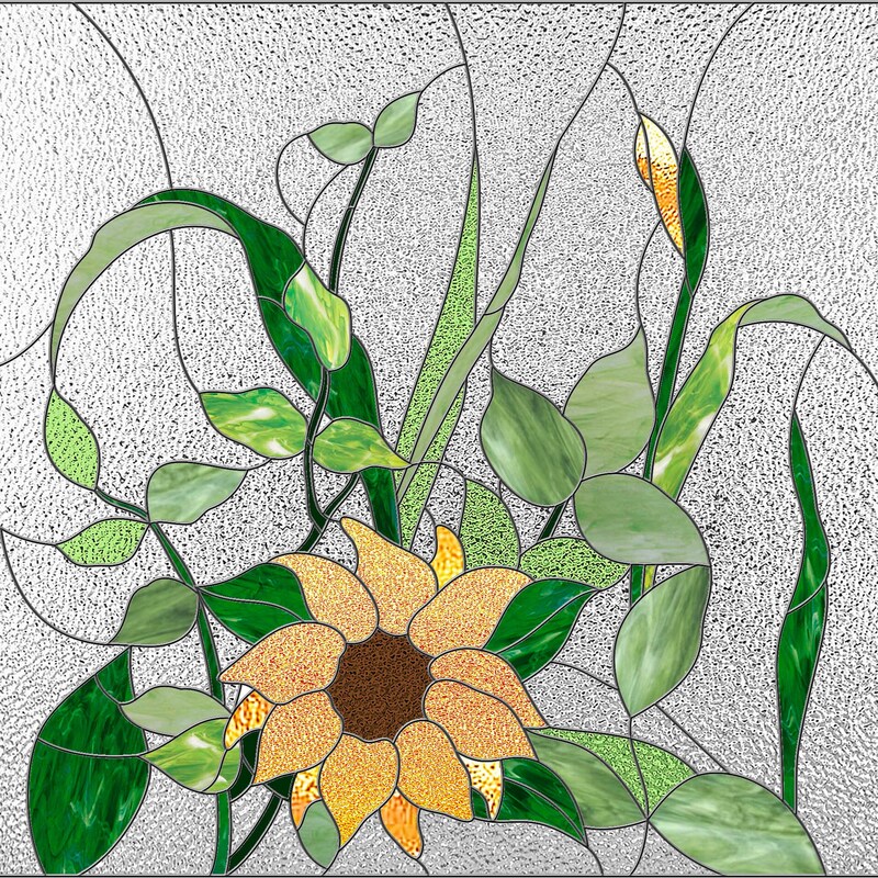 Sunflower Stained Glass Pattern Etsy