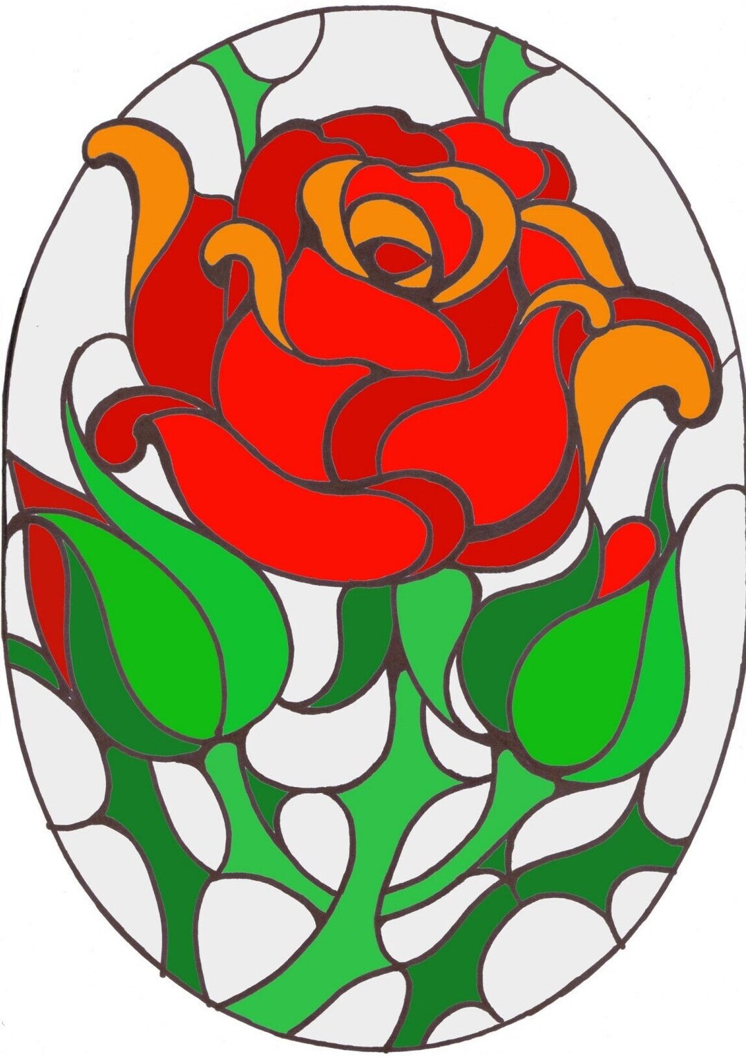 Stained Glass Rose Window Hanging Pattern PDF Stain Glass - Etsy