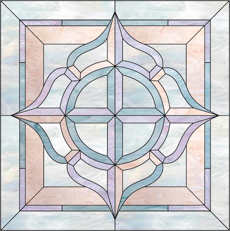 Stained Glass Geometric & Abstract Pattern PDF, Modern Stain Glass ...