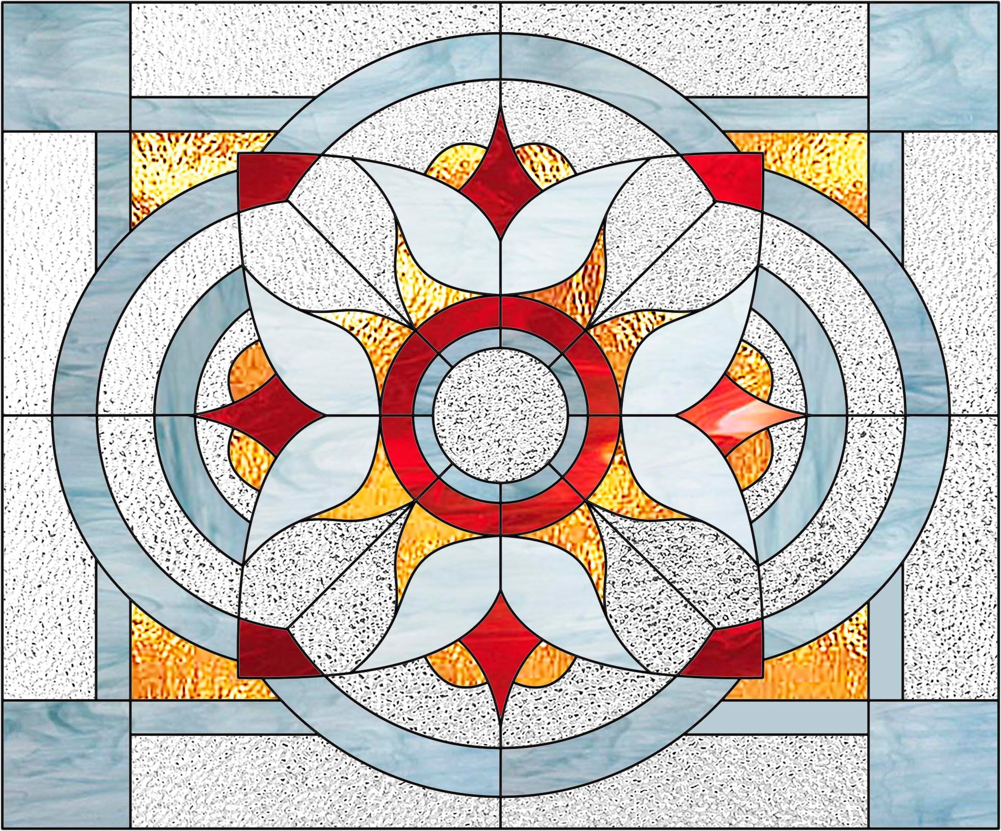 Stained Glass Geometric & Abstract Pattern PDF, Stain Glass Window Panel Pattern, Stained Glass Flower Pattern to Download Instantly - Etsy stained-glass-geometric-abstract-pattern-pdf-stain-glass-window-panel-pattern-stained-glass-flower-pattern-to-download-instantly-etsy