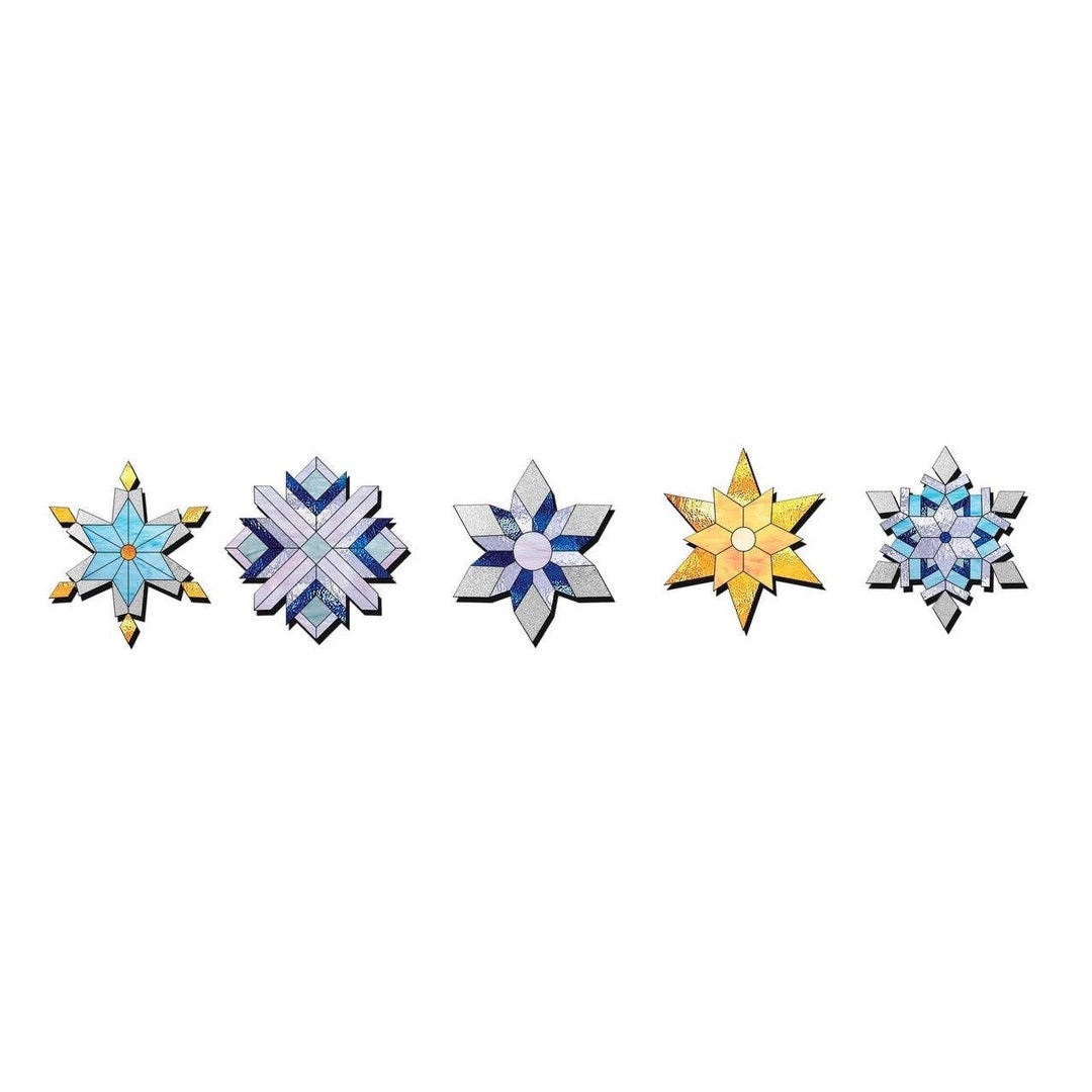 Snowflake Stained Glass Patterns (set of 5) Christmas Ornament