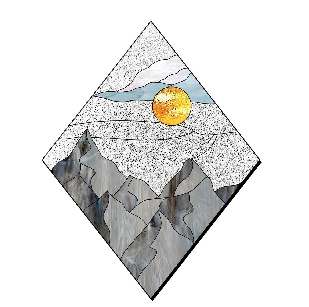 Stained Glass Landscape Pattern PDF, Stain Glass Moon Suncatcher ...