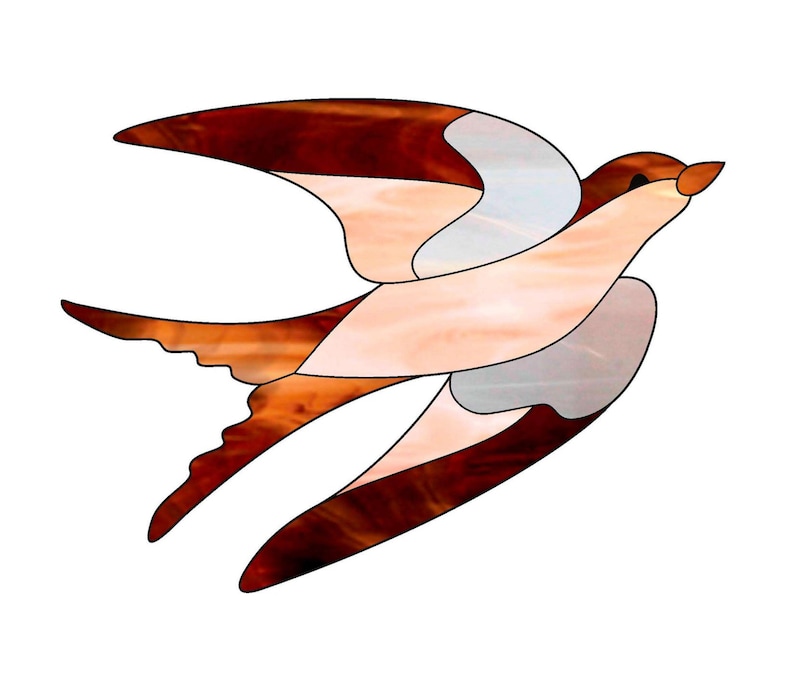 Bird Suncatcher Pattern for Windows, Easy Stain Glass Pattern, Beginner