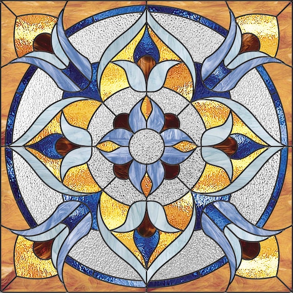 Stained glass geometric & abstract pattern PDF, Stain glass window panel/hanging pattern