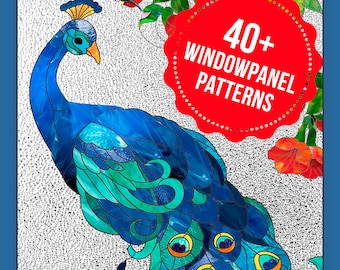 Stained Glass Pattern Bundle (40+ patterns), Stain Glass Window Panel Patterns Set, Stained Glass Window Hanging Patterns Huge Set