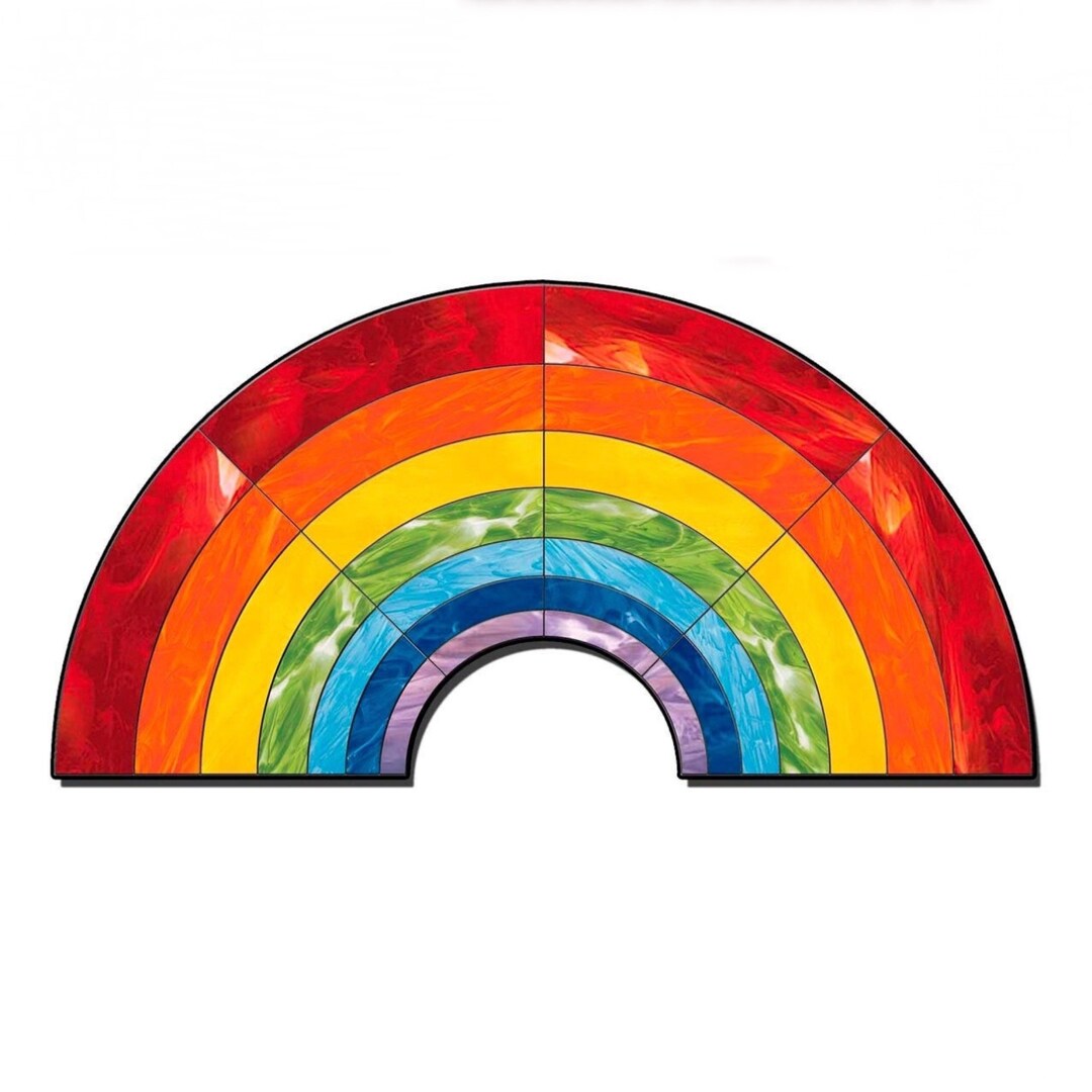 Rainbow Stained Glass Pattern to Download PDF, Colorful Stained Glass ...