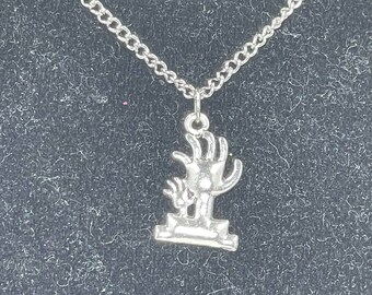 Spooky Silver Zombie Hands Halloween Necklace - Charm Necklace - Accessories