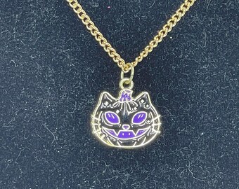 Spooky Halloween Cat Necklace - Charm Necklace - Accessories