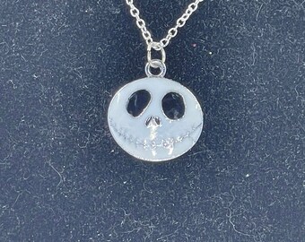 Spooky Halloween Skeleton Face  Necklace - Charm Necklace - Accessories