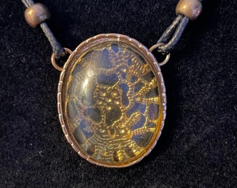 Mysterious Golden Oval Necklace - Black Rope Necklace - Womens Accessories