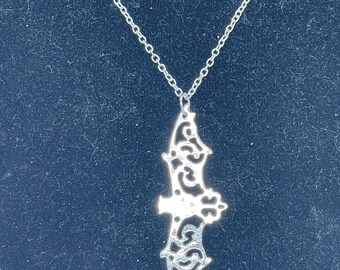 Beautiful Spooky Silver Bat Halloween Necklace - Charm Necklace - Accessories